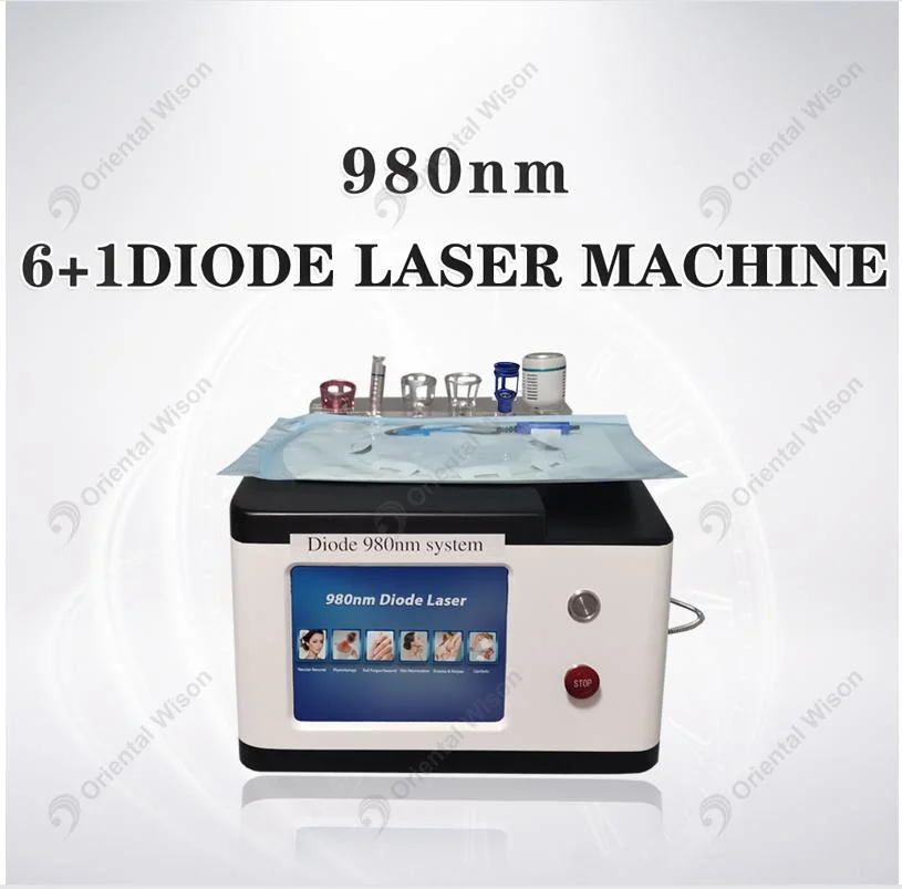 6 in 1 940nm Medical Laser 980nm Diode Laser Vascular Vein Removal Physical Pain Relief Therapy&amp; Nail Fungus Removal with Cooling Hammer Clinic Lasers