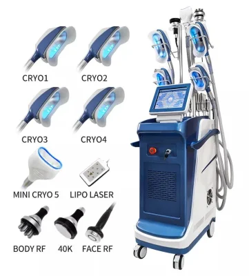 Hot Sale 5 Handles Cryo Cavitation RF Lipo Laser 360 Cryolipolysis Machine for Slimming