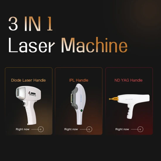 Laser Beauty Equipment 755 808 1064 Diode Laser Hair Removal Machine+IPL Elight+ND YAG 3 in 1